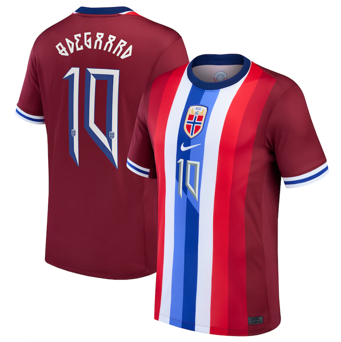 #10 テ賄egaard Norway Home Jersey 2024/2025