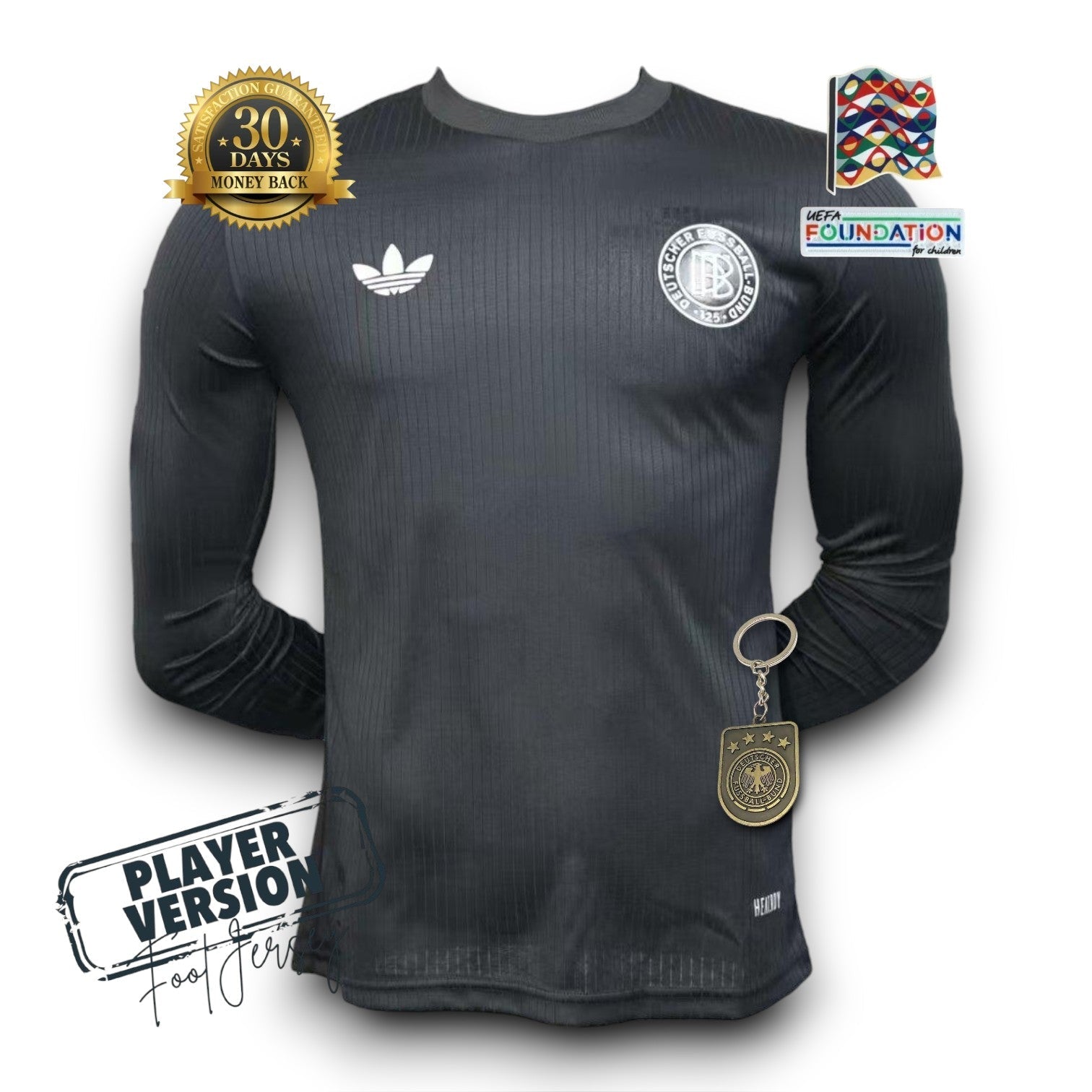 Germany 125th Anniversary Player Jersey Long Sleeve Black