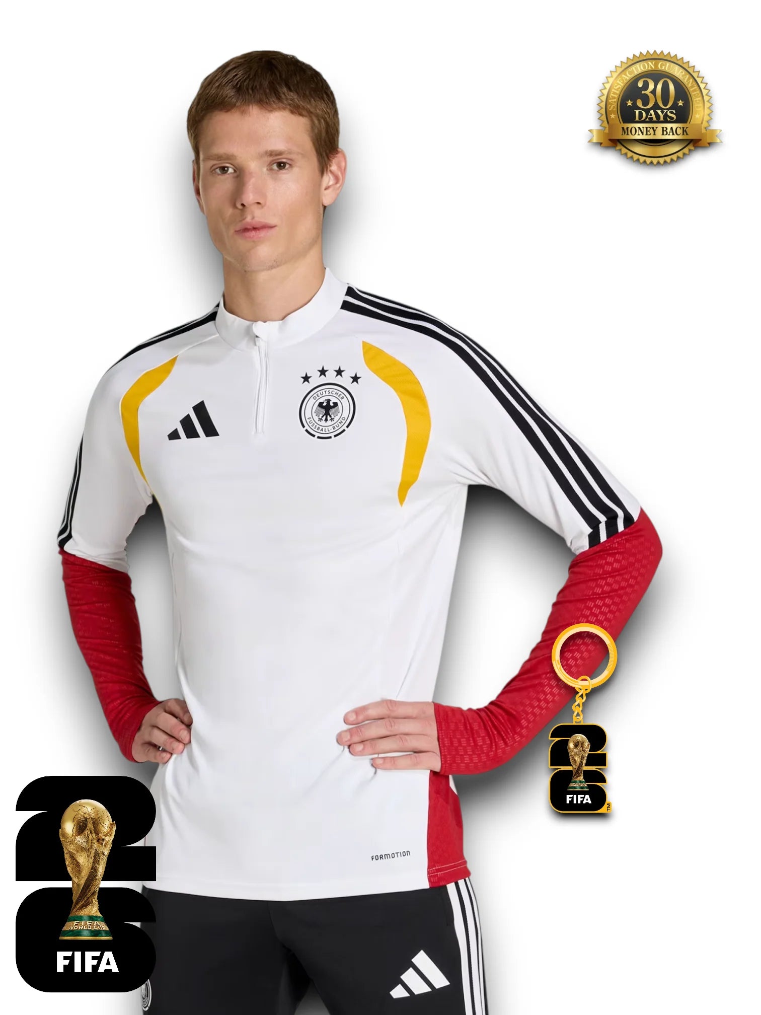 Germany World Cup 2026 Half-Zip Training Suit Set White
