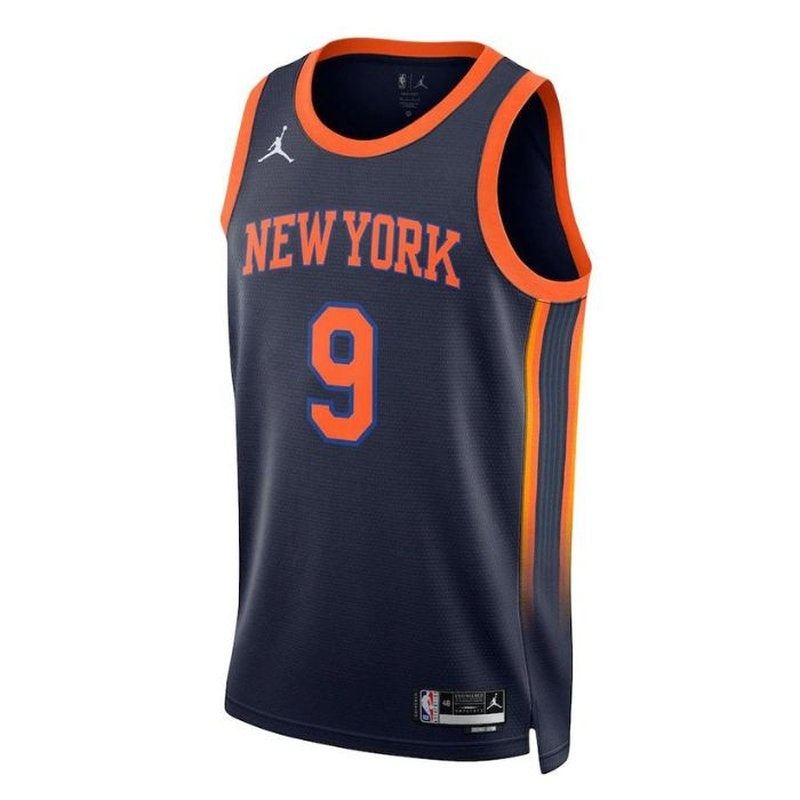 RJ Barrett New York Knicks 2023 NBA Jersey - Statement Edition - Navy