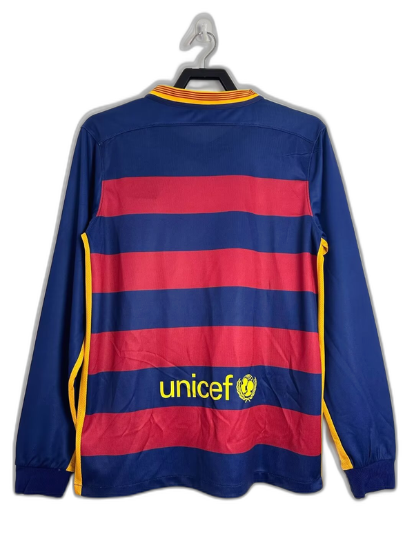 Barcelona 15/16 I Home Jersey - Long Sleeve Retro Version