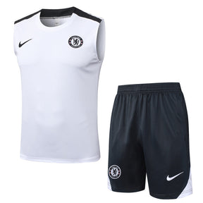 Chelsea Kit White Jersey + Shorts - No Sleeve 25/26