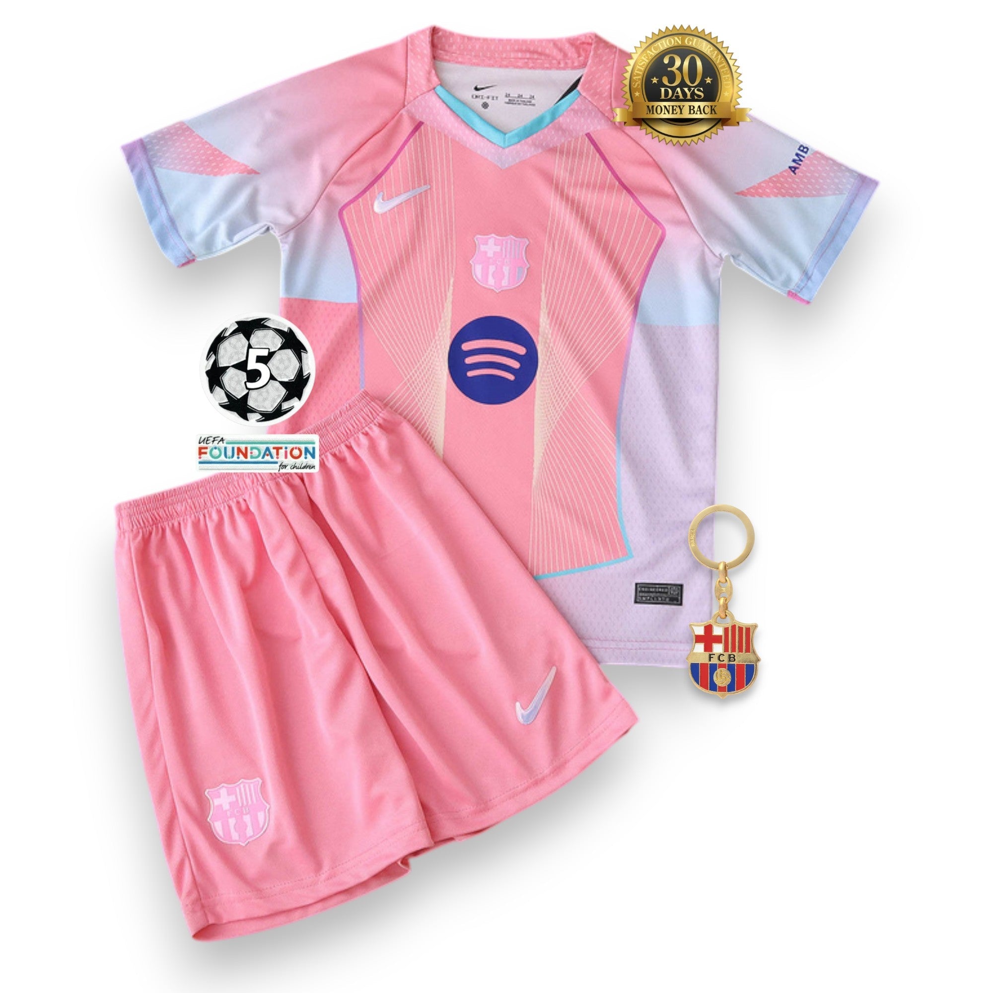 Kids Barcelona Special Edition Jersey Pink Kit 2025/26
