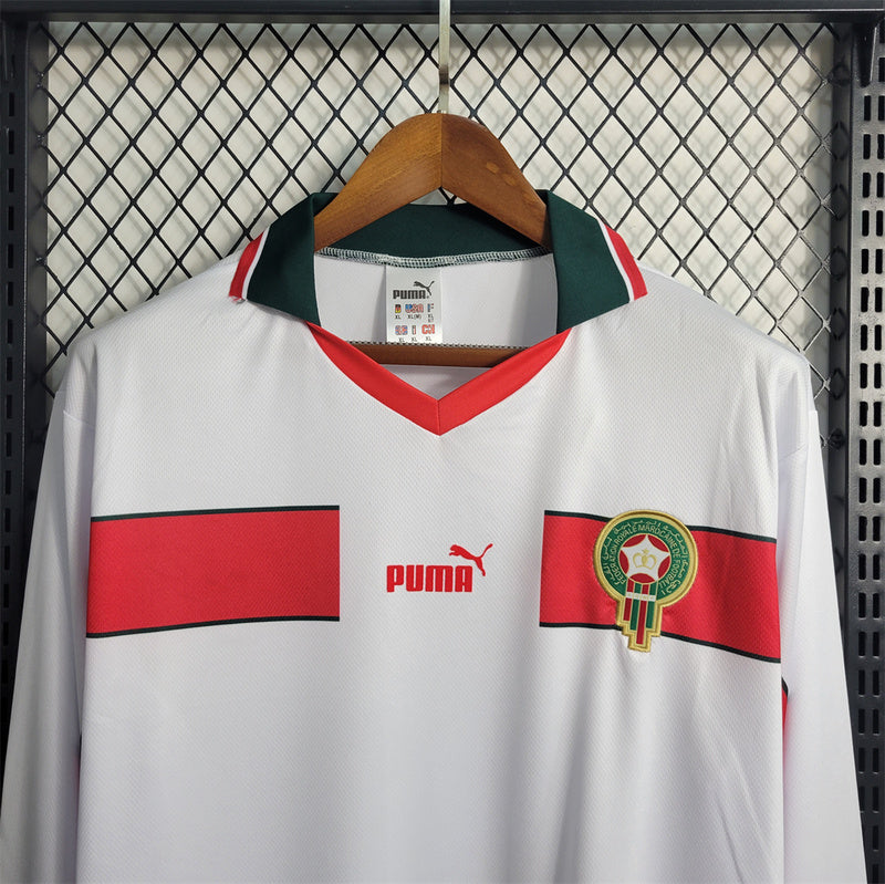 Morocco 1998 Away White Retro Jersey - Long Sleeve