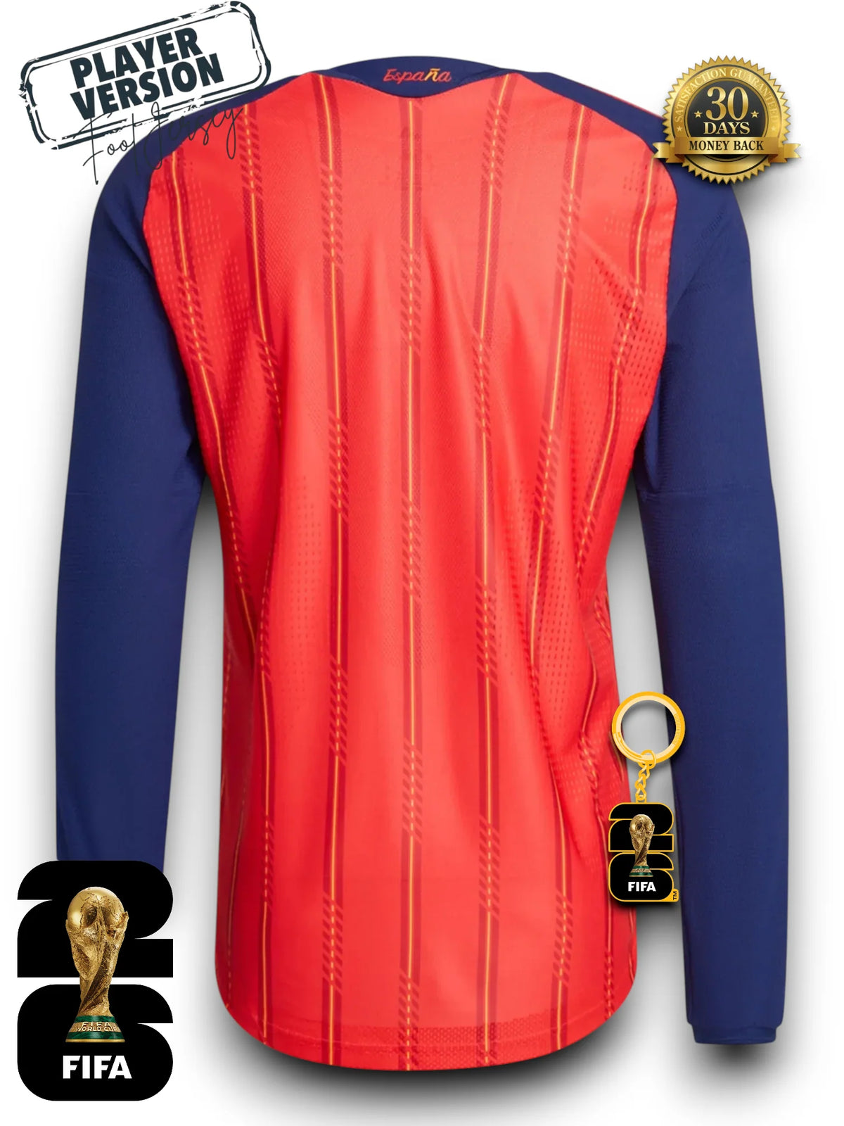 Spain World Cup 2026 Jersey Player Version - Long Sleeve