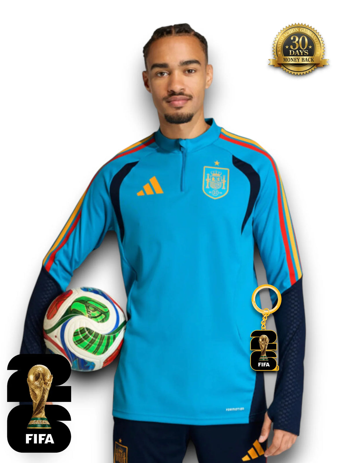 Spain World Cup 2026 Half-Zip Training Suit Set Blue